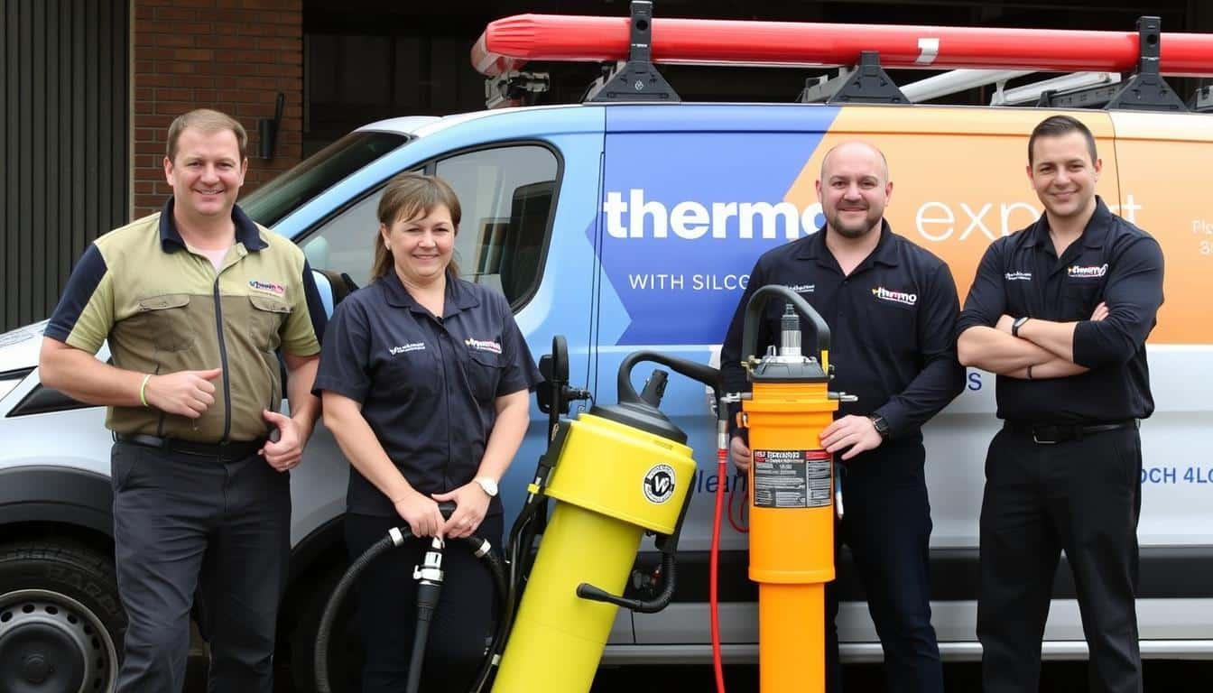 Technicien professionnel installant une chaudière moderne dans un foyer à Bruxelles